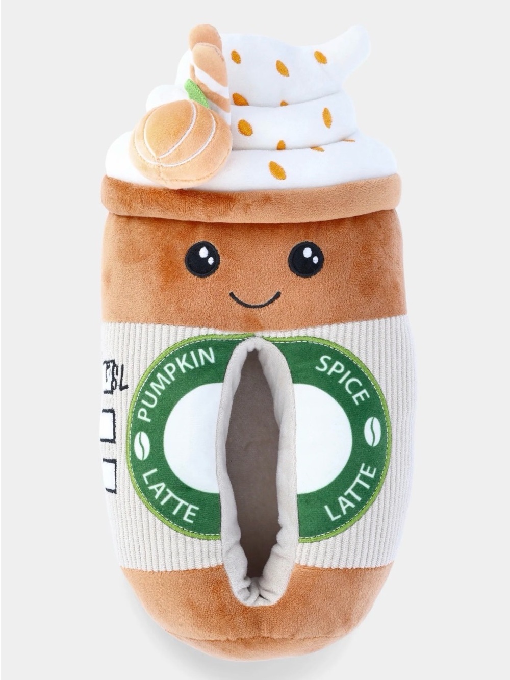 Feetmoji Women's Pumpkin Latte Plush Slippers
